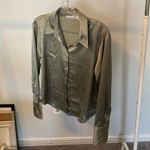 Abercrombie & Fitch Green Silk Bottom Up